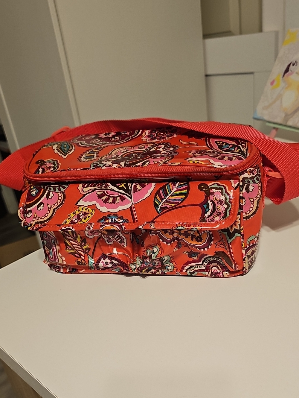 Vera Bradley Melon Paisley Print Travel Crossbody Bag
